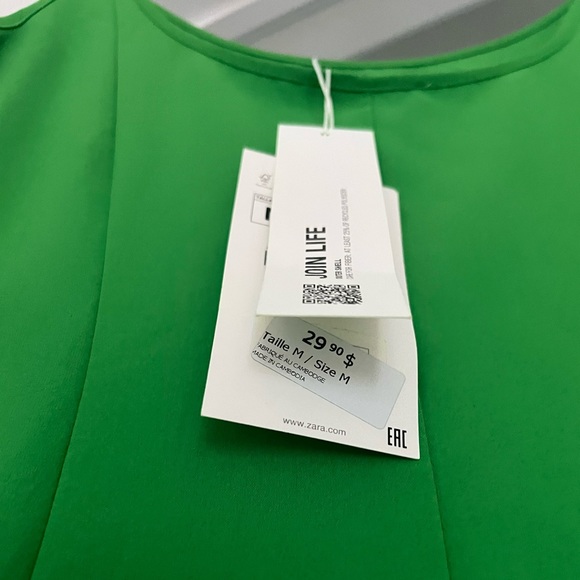 Zara fit and flare dress in apple green - Picture 3 of 3